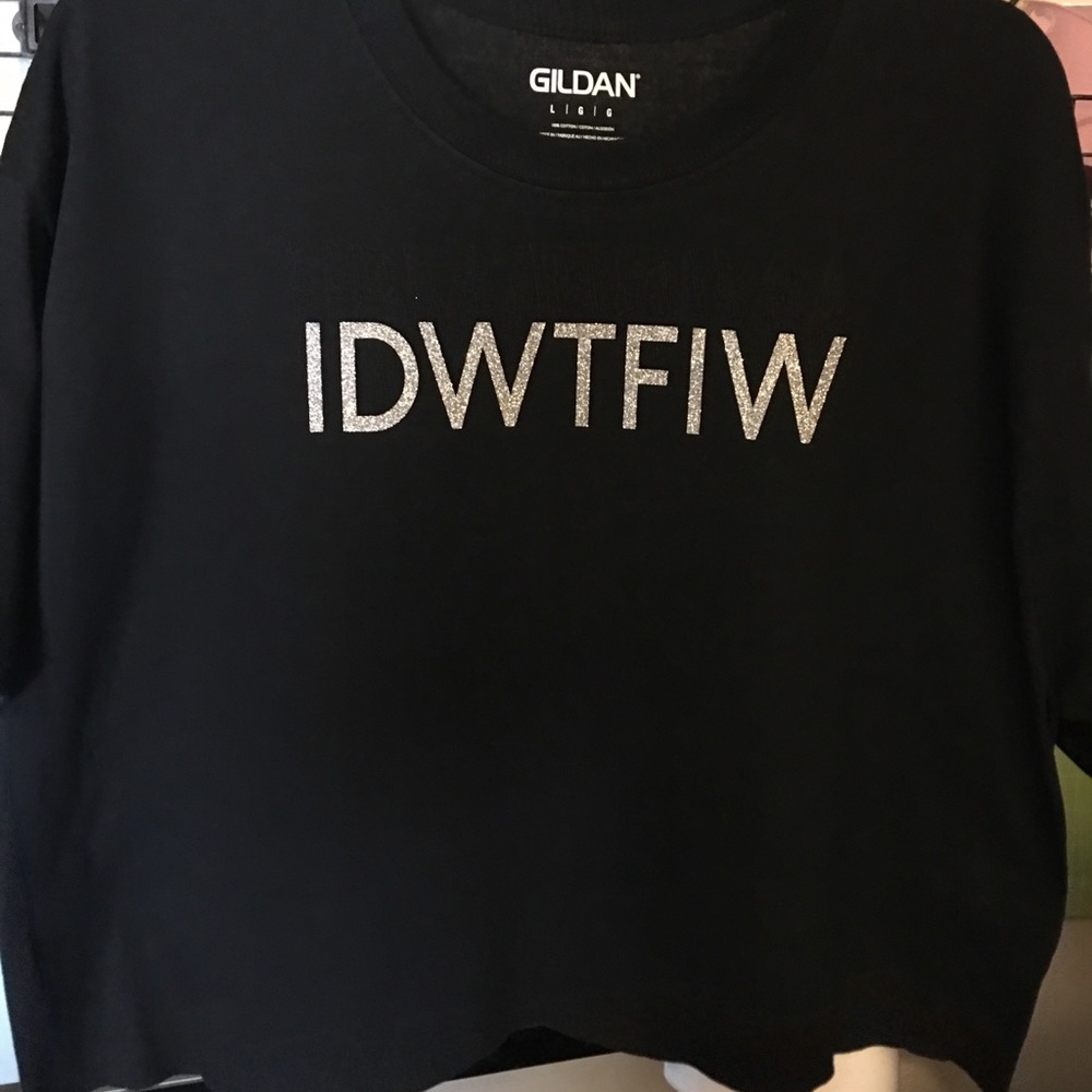 “I Do What The F I Want” Glitter Crop Top